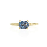1.21ct Blue Spinel East-West Evergreen Solitaire in 14k Satin Yellow Gold