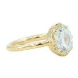 1.84ct Oval Rosecut Diamond Low Profile Six Prong Antique Style Ring in 14k Yellow Gold