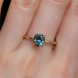 1.64ct Oval Montana Sapphire Solitaire in 14k Yellow Gold