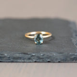 1.64ct Oval Montana Sapphire Solitaire in 14k Yellow Gold