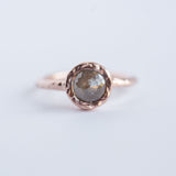 grey rosecut rough diamond hand carved freeform eco friendly engagement ring jewelry