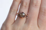 grey rosecut rough diamond hand carved freeform eco friendly engagement ring jewelry