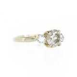 Classic 2.06ct Champagne and white diamond three-stone ring in 14k Yellow Gold