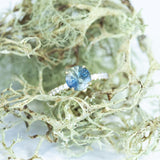 1.78ct Parti Teal Montana Sapphire and Diamond Solitaire in 14k Yellow Gold