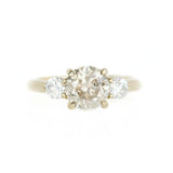 Classic 2.06ct Champagne and white diamond three-stone ring in 14k Yellow Gold