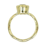 1.47ct Old European Cut Antique Diamond Bezel Set Ring with Organic Alluvial Band In 18k Yellow Gold