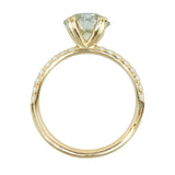 2.15ct Light Green-Grey Diamond Double Prong With French Set Diamonds Band In 14k Yellow Gold'