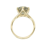 5.03ct Round Grey Green Champagne Brilliant Diamond in Yellow Gold Six Prong Setting