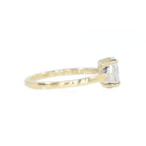 1ct Oval White Diamond dainty three-stone ring in 14k Yellow Gold