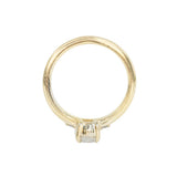 1ct Oval White Diamond dainty three-stone ring in 14k Yellow Gold