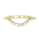 1.35ct Green Fan Sapphire Bezel Set Ring with Curved Diamond Band In 14k Yellow Gold