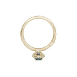 1.04ct Blue Montana Sapphire in 14k Yellow Gold Evergreen Diamond Halo