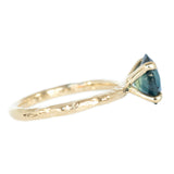 1.68ct Oval Blue Sapphire Evergreen Solitaire Ring In 14k Yellow Gold