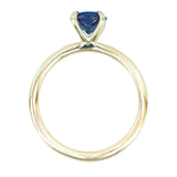 1.03ct Round Blue Sapphire Solitaire In 18k Yellow Gold