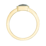 0.68ct Grey Rosecut Diamond In Bezel Set Wide Band In Satin Finished 14k Yellow Gold