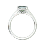 1.29ct Radiant Cut Sapphire East-West Ring In 14k White Gold