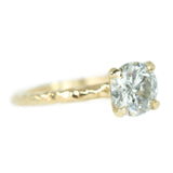1.42ct Round Salt And Pepper Diamond Solitaire Evergreen Ring In 14k Yellow Gold