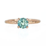 1.16ct Teal Montana Sapphire Ring in 14k Rose Gold Evergreen Solitaire