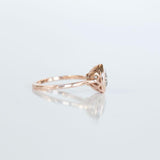 2.13ct Round Bezel Set Grey Salt and Pepper Old European Cut Diamond Ring in 14k Rose Gold