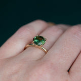 2.02ct Round Green Sapphire Solitaire In 14k Yellow Gold