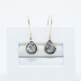 Pear Rosecut Diamond Dangle Earrings in 14k Yellow Gold