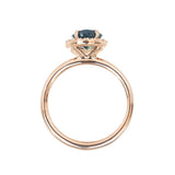 1.96ct Pear Sapphire Halo Ring in 14k Rose Gold