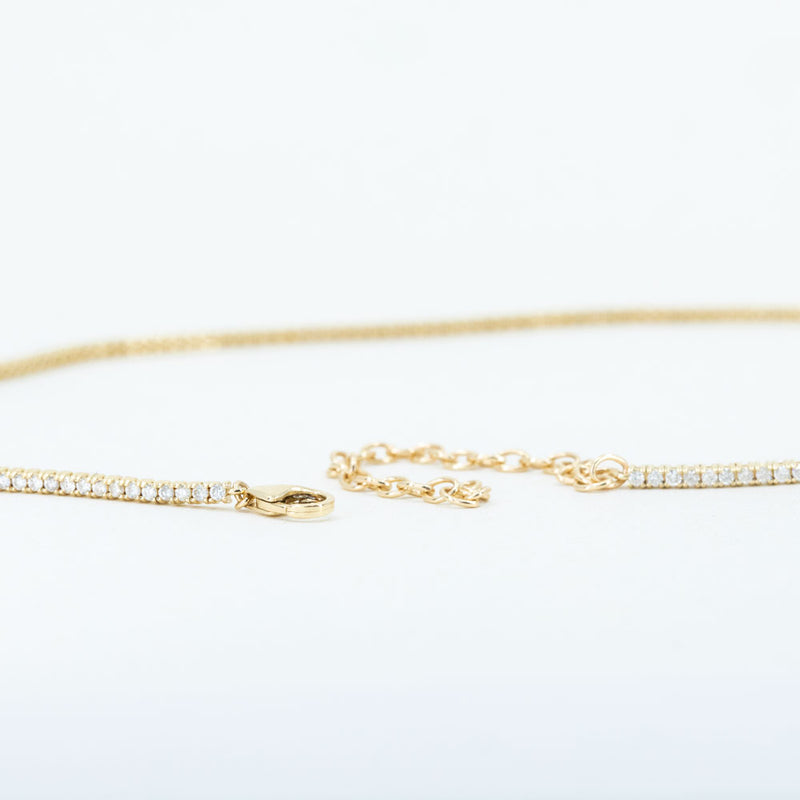 2.0ctw Diamond Choker in 14k Solid Gold clasp and chain