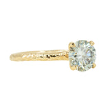 7mm Grey Moissanite Evergreen Solitaire in 14k yellow gold by Anueva Jewelry