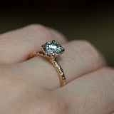 7mm Grey Moissanite Evergreen Solitaire in 14k yellow gold by Anueva Jewelry