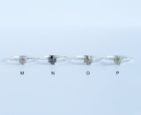 Silver Stocking Stuffers : Size 6 (Resizable)- Natural colored hexagon rustic diamonds in hand carved recycled silver prong setting by Anueva Jewelry