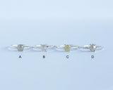 Silver Stocking Stuffers: Size 5 (Resizable)- Natural colored hexagon rustic diamonds in hand carved recycled silver prong setting by Anueva Jewelry