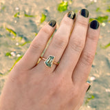 2.11ct Geometric Montana Sapphire Contemporary Bezel Ring in 14k Rose Gold