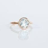 2.13ct Round Bezel Set Grey Salt and Pepper Old European Cut Diamond Ring in 14k Rose Gold