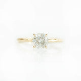1.05ct Light Grey/White Salt and Pepper Diamond Evergreen 4 Prong Solitaire in 14k Yellow Gold