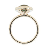 1.72ct Teal Color Change Sapphire Bezel Set Diamond Halo in 14k Yellow Gold