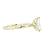 1.30ct Light Champagne Emerald Cut Diamond Solitaire Evergreen Ring In 14k Yellow Gold side angle