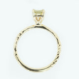 1.30ct Light Champagne Emerald Cut Diamond Solitaire Evergreen Ring In 14k Yellow Gold profile