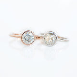 Grey Moissanite White Gold Bezel Set Solitaire Ring