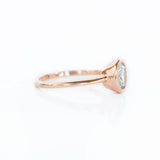 Grey Moissanite Rose Gold Bezel Set Solitaire Ring