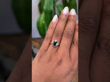 1.16ct Geo Slice Blue Sapphire Evergreen Low Profile Bezel Solitaire Ring in 14k Yellow Gold