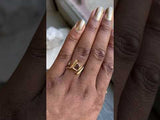 Rustic Diamond Slice Ring in 18k Yellow Gold