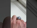 2.39 Kite Rosecut Diamond and Blue Agate Gemstone Halo Ring in Two Tone Gold
