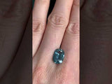 4.25CT ELONGATED CUSHION MONTANA SAPPHIRE, MEDIUM TEAL BLUE, 8.18x11.9MM
