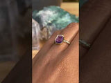 1.14ct Geo Slice Purple Sapphire Evergreen Low Profile Bezel Solitaire Ring in 14k Yellow Gold