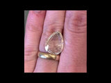 6.02CT PEAR ROSECUT DIAMOND, LIGHT YELLOW, 14.74X10.97MM