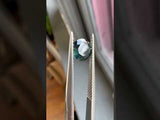 1.00CT ROUND BRILLIANT NIGERIAN SAPPHIRE, DEEP TEAL GREEN, 5.99X3.73MM, UNHEATED