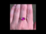 1.61ct Oval Neon Pink Sapphire and Diamond Asymmetrical Ring in 14k Rose Gold