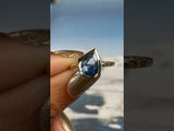 1.42ct Geo Slice Blue Sapphire Evergreen Low Profile Bezel Solitaire Ring in 14k Yellow Gold