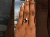 1.42ct Geo Slice Blue Sapphire Evergreen Low Profile Bezel Solitaire Ring in 14k Yellow Gold