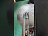 0.74CT PEAR SAPPHIRE, SILKY TEAL WITH ORANGE INCLUSION, 7.43X4.9MM